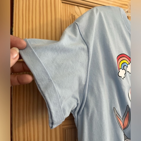 Looney Tunes That’s All Folks Baby Blue Tie in the Front Shirt Size XL (15-17) - Picture 4 of 7